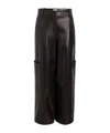 Khaite Wide Leg Cargo Trousers With Multiple Pockets In Black