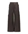Khaite Wide Leg Cargo Trousers With Multiple Pockets In Black