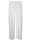 Khaite Caiton Grain De Poudre Wide-leg Pants In Chalk