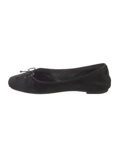 Pre-owned Khaite Calf Hair Bow Accents Ballet Flats In Black