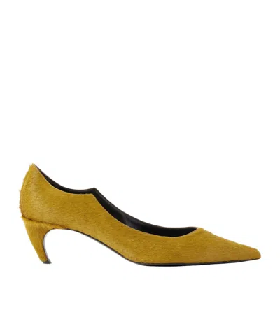 Khaite Valerie 55 Calf Hair Pumps In Yellow