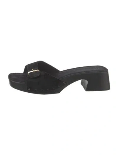 Pre-owned Khaite Calf Hair Slides In Black