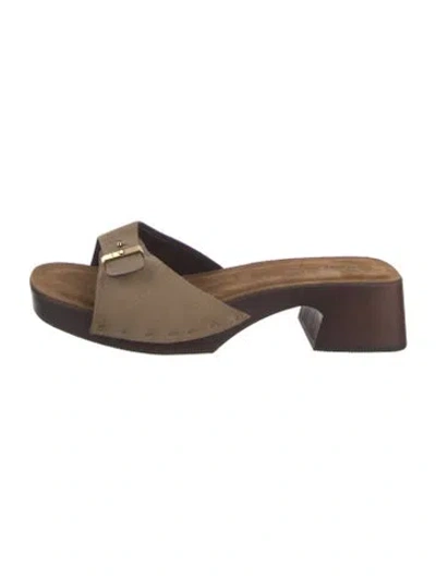 Pre-owned Khaite Calf Hair Slides In Brown