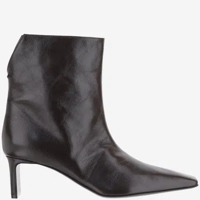 Khaite Calf Leather Boot In Black