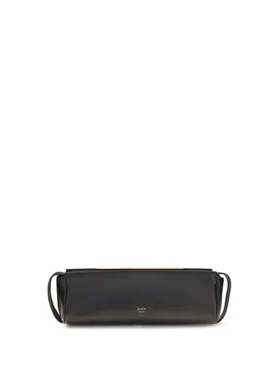 Khaite Calf Leather Evening Clutch In Orange