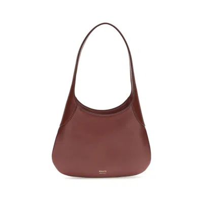 Khaite Calf Leather Shoulder Bag In Bordeaux