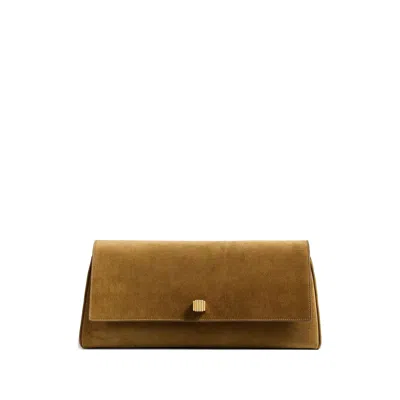 Khaite Calfskin Clutch In Brown