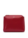 Khaite Calfskin Crossbody Bag With Glossy Finish In Red