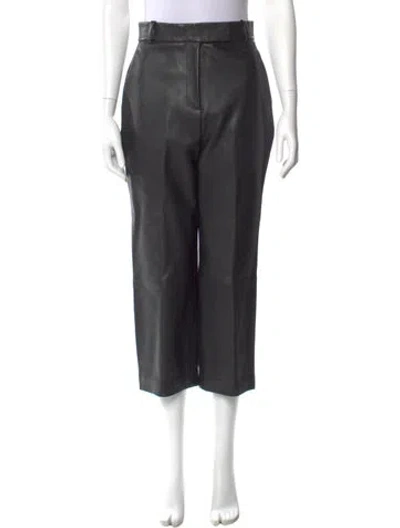 Pre-owned Khaite Calfskin Straight Leg Pants In Black