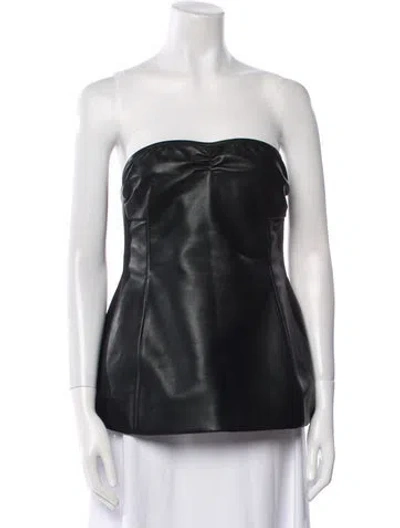 Pre-owned Khaite Calfskin Strapless Top In Black