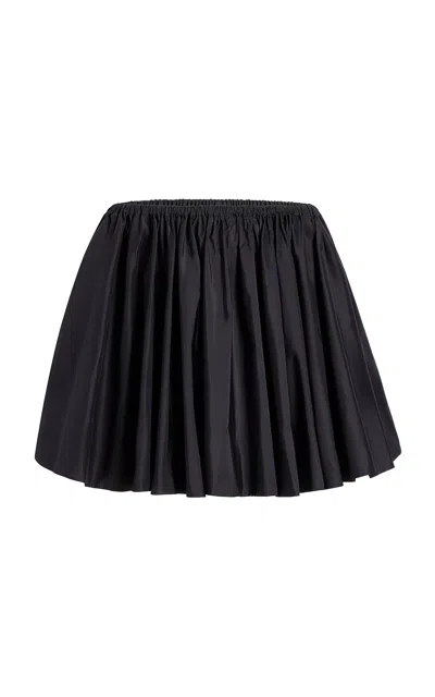 Khaite Cali Gathered Silk Mini Skirt In Black
