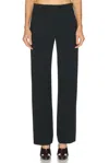 Khaite Straight-leg Trousers With Clean Waistband And Refined Tailoring In Black