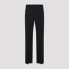 Khaite Straight Leg Black Viscose Pants With Concealed Fastening In Black