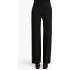 Khaite Callen Tapered Stretch Crepe Straight Leg Pants In Black