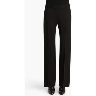 Khaite Callen Tapered Stretch Crepe Straight Leg Pants In Black