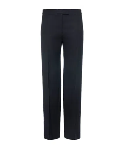 Khaite Callen Virgin Wool Blend Straight Pants In Black