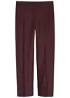 Khaite Callen Wool-blend Trousers In Burgundy