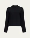Khaite Calliope Mock Neck Wool-blend Top In Black