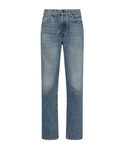 Khaite Callum Denim Straight Jeans In Blue
