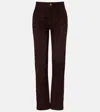 Khaite Callum High-rise Suede Straight Pants In Black