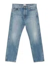 Khaite Relaxed Bow Leg Jeans In Faded Denim In Blue