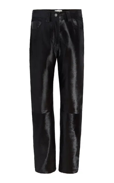 Khaite Callum Mid-rise Haircalf Straight-leg Pants