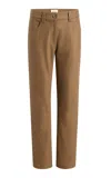 Khaite Callum Mid-rise Wool Straight-leg Pants In Brown