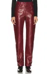 Khaite Womens Garnet Callum Straight-leg Leather Trousers In Burgundy