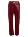 Khaite Womens Garnet Callum Straight-leg Leather Trousers In Red
