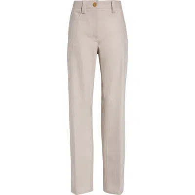 Khaite Callum Tapered Wool Pants In Neutral