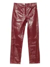 Khaite Womens Garnet Callum Straight-leg Leather Trousers In Red