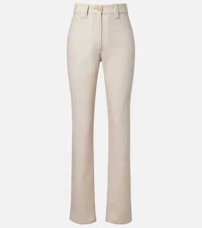 Khaite Callum Wool And Cashmere Straight Pants In Grey
