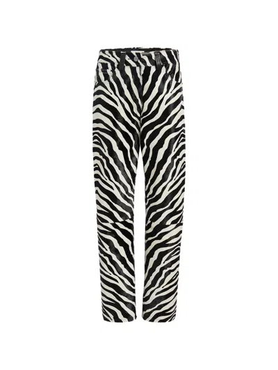 Khaite Callum Zebra Print Trousers In Brown