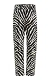Khaite Callum Zebra-printed Haircalf Straight-leg Pants