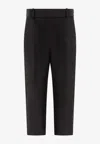 Khaite Cam Straight-leg Woven Trousers In Black