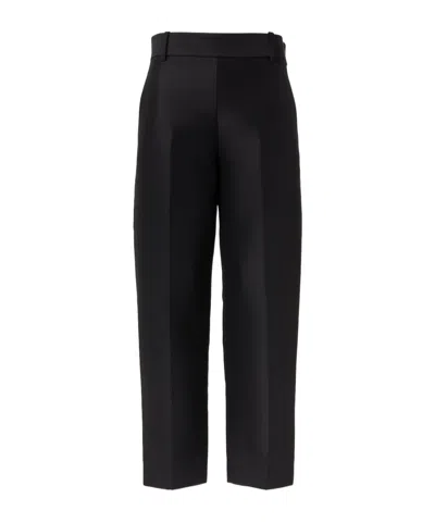 Khaite Cam Cropped Wool And Silk-blend Faille Straight-leg Pants In Black
