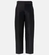 Khaite Cam Wool-silk Pants In Schwarz