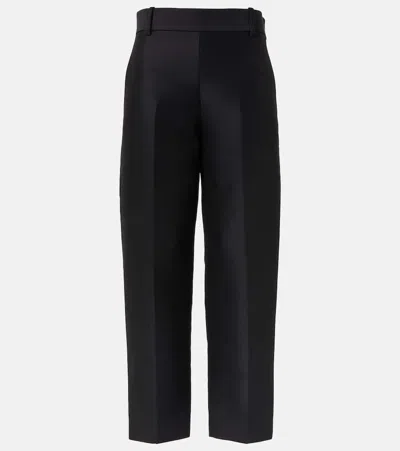 KHAITE CAM WOOL AND SILK FAILLE STRAIGHT PANTS