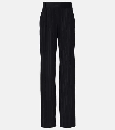 KHAITE CAMBIE CHALKSTRIPE HIGH-RISE STRAIGHT PANTS