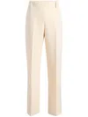 Khaite Cambie Straight-leg Crepe Pants In Neutral