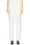 Khaite Caiton Grain De Poudre Wide-leg Pants In Cream