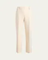 Khaite Cambie Straight-leg Crepe Pants In Cream