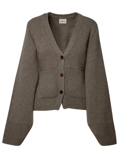Khaite Camel Cashmere Icon Cardigan In Brown