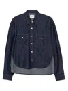 Khaite Neutrals Grenon Cropped Denim Cotton Shirt In Blue