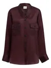 Khaite Womens Almandine Matteo Relaxed-fit Silk Shirt In Burgundy