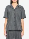 Khaite Womens Storm Riordan Camp-collar Stretch-wool And Cashmere Shirt In Gray