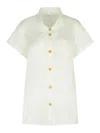 Khaite Keefe Short-sleeve Button-down Shirt