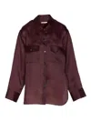 Khaite Bordeaux Shirt Frontal Buttons Closure In Red