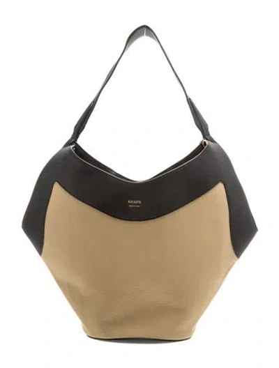 Pre-owned Khaite Canvas Lotus Medium In Black/neutrals