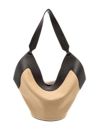 Pre-owned Khaite Canvas Lotus Tote Bag Medium In Neutral